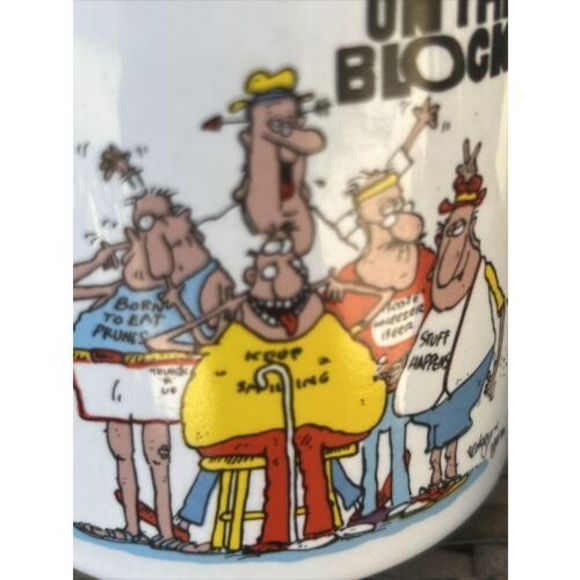 Vintage Old Farts On The Block Mug - Old Fart - Laff Times S Papal Korea Funny - Picture 2 of 12